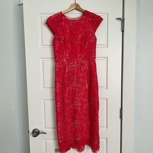 Shoshanna Rae Lace Dress, Coral Size 2